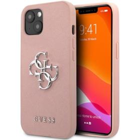 Guess для iPhone 13 Pro Max чехол PU 4G Big metal logo Hard Pink