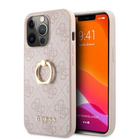 Guess для iPhone 13 Pro Max чехол PU 4G Big metal logo Hard Pink