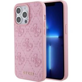 Guess для iPhone 15 Pro Max чехол PU Croco Triangle metal logo Hard Gold