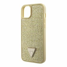 Guess для iPhone 15 Pro Max чехол PU Croco Triangle metal logo Hard Gold