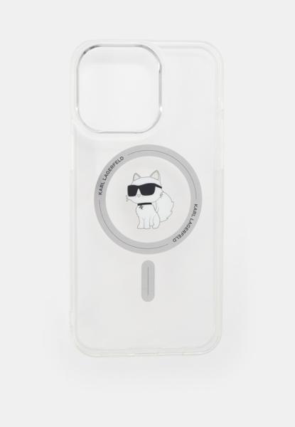 Lagerfeld для iPhone 14 Pro Max чехол PC/TPU + Ring stand NFT Choupette head Hard Transp (MagSafe)