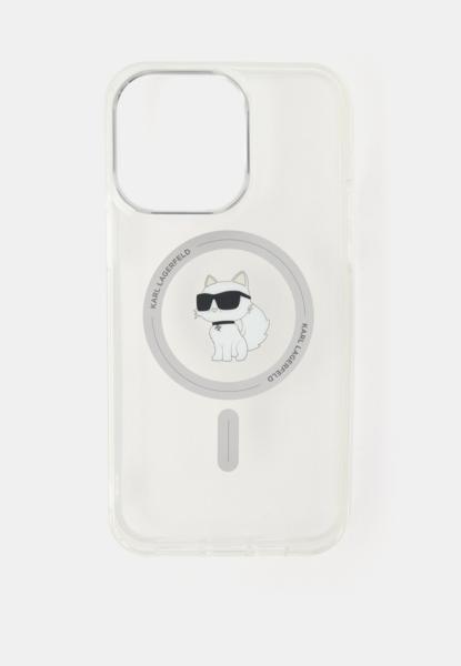 Lagerfeld для iPhone 14 Pro Max чехол PC/TPU + Ring stand NFT Choupette head Hard Transp (MagSafe)
