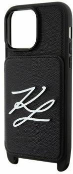 Lagerfeld для iPhone 14 Pro Max чехол PU Signature logo with Cardslot Hard Black