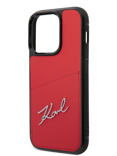 Lagerfeld для iPhone 14 Pro Max чехол PU Signature logo with Cardslot Hard Black