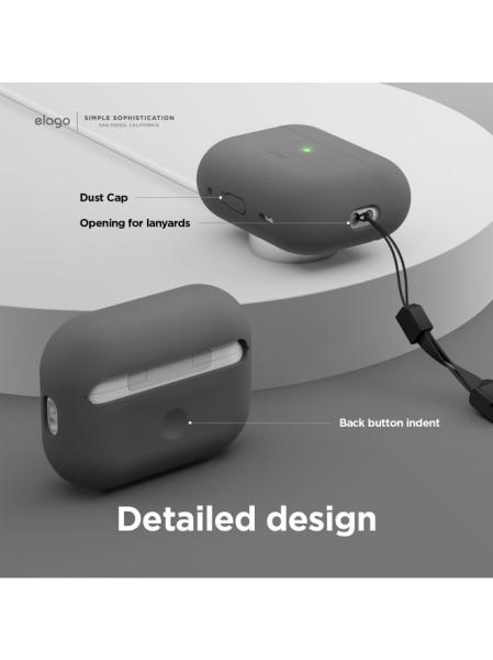 Elago для AirPods Pro 2 (all) чехол Silicone Hang case Dark Grey