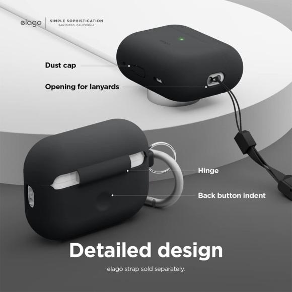 Elago для AirPods Pro 2 (all) чехол Silicone Hang case Dark Grey