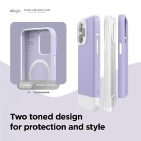 Elago для iPhone 15 Pro чехол GLIDE (tpu+pc) Clear/Purple (MagSafe)