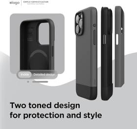 Elago для iPhone 15 Pro Max чехол GLIDE (tpu+pc) Dark Grey/Black (MagSafe)