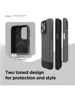 Elago для iPhone 15 Pro Max чехол GLIDE (tpu+pc) Dark Grey/Black (MagSafe)