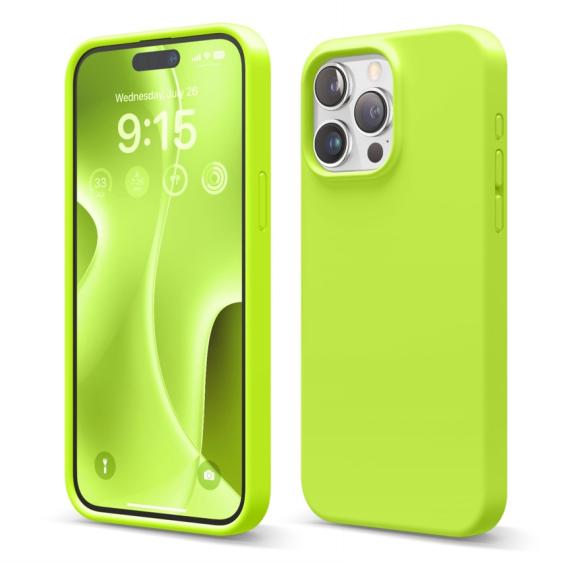 Elago для iPhone 15 Pro Max чехол Soft silicone (Liquid) Lime Green