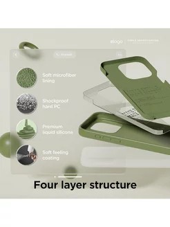 Elago для iPhone 15 Pro Max чехол Soft silicone (Liquid) Lime Green