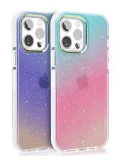 Kingxbar для iPhone 13 Pro чехол Ombre series Blue/Purple