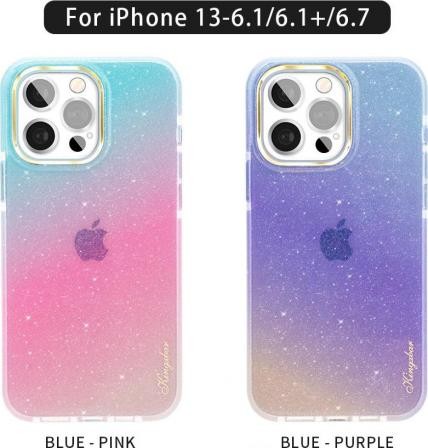 Kingxbar для iPhone 13 Pro чехол Ombre series Blue/Purple
