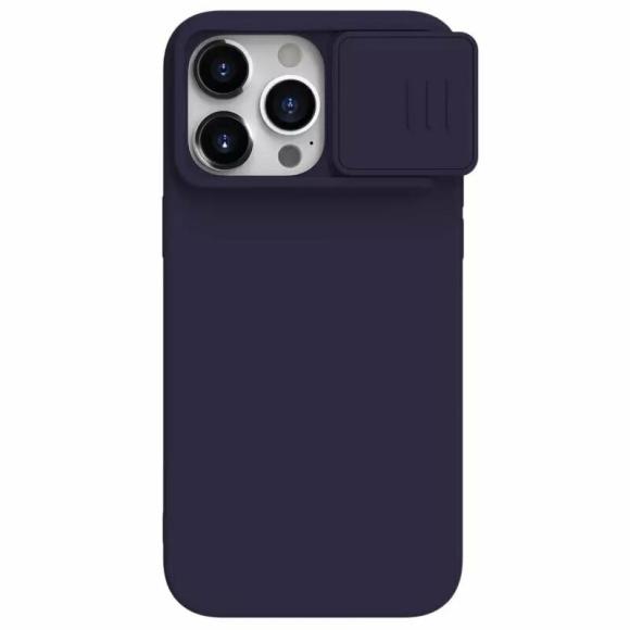 Nillkin для iPhone 15 Pro чехол CamShield Silky Magnetic Silicone Midnight Blue