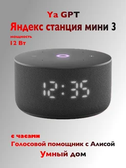 Умная колонка Яндекс Станция Мини 3 с Алисой на YaGPT Черный